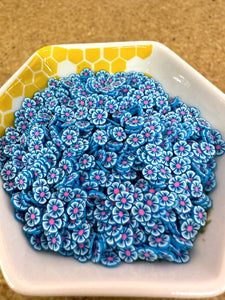 Polymer Clay, Blue Flowers