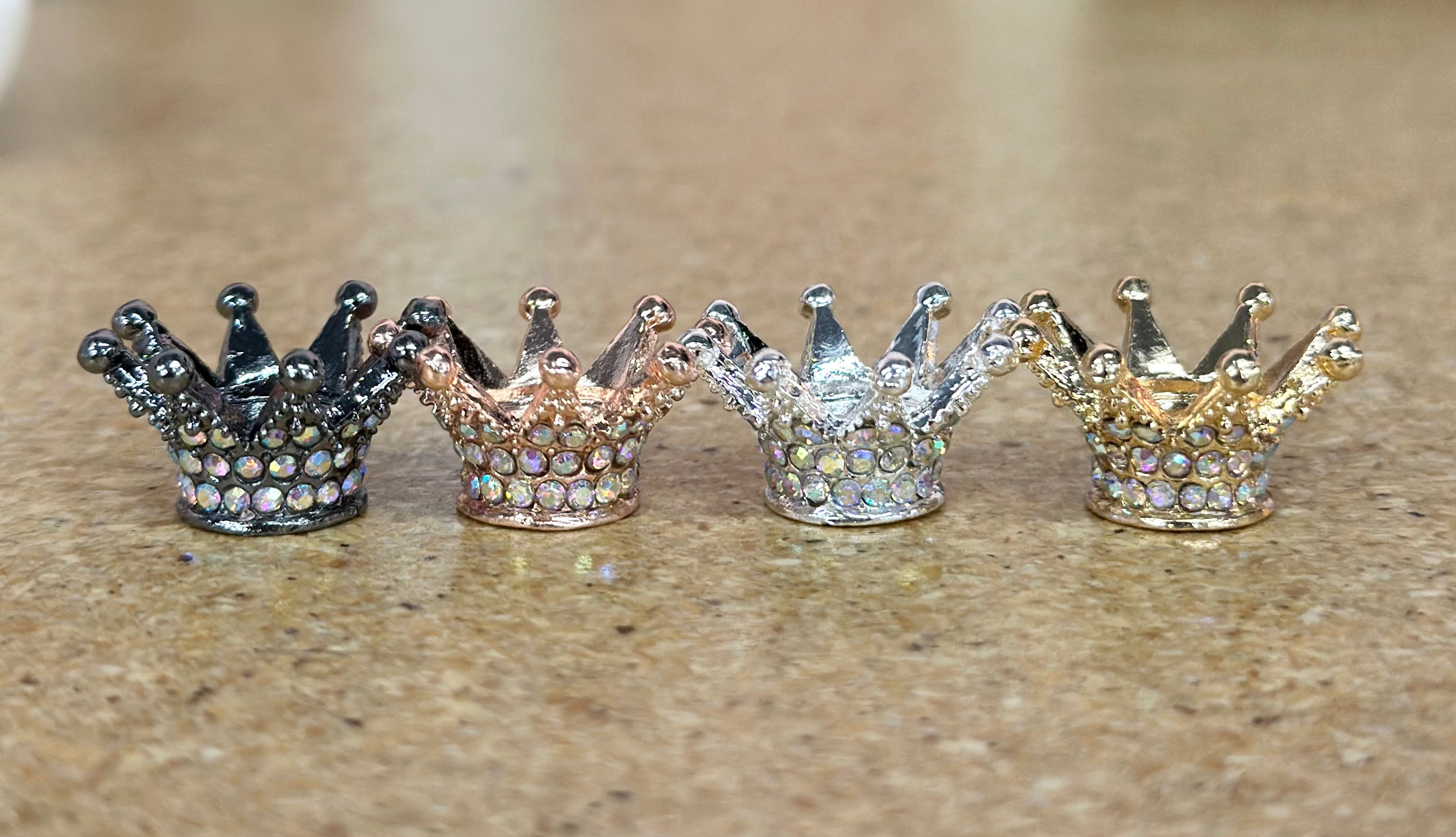 23x13mm Rhinestone Crowns, 25 pcs, Assorted Colors