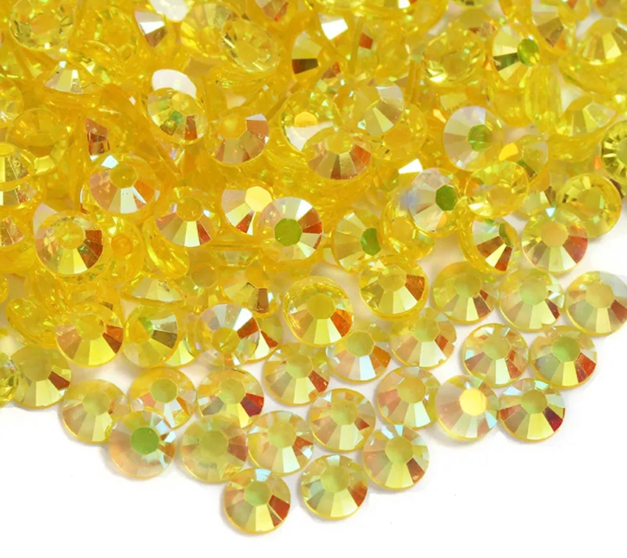 Resin Rhinestones, Citrine AB Transparent