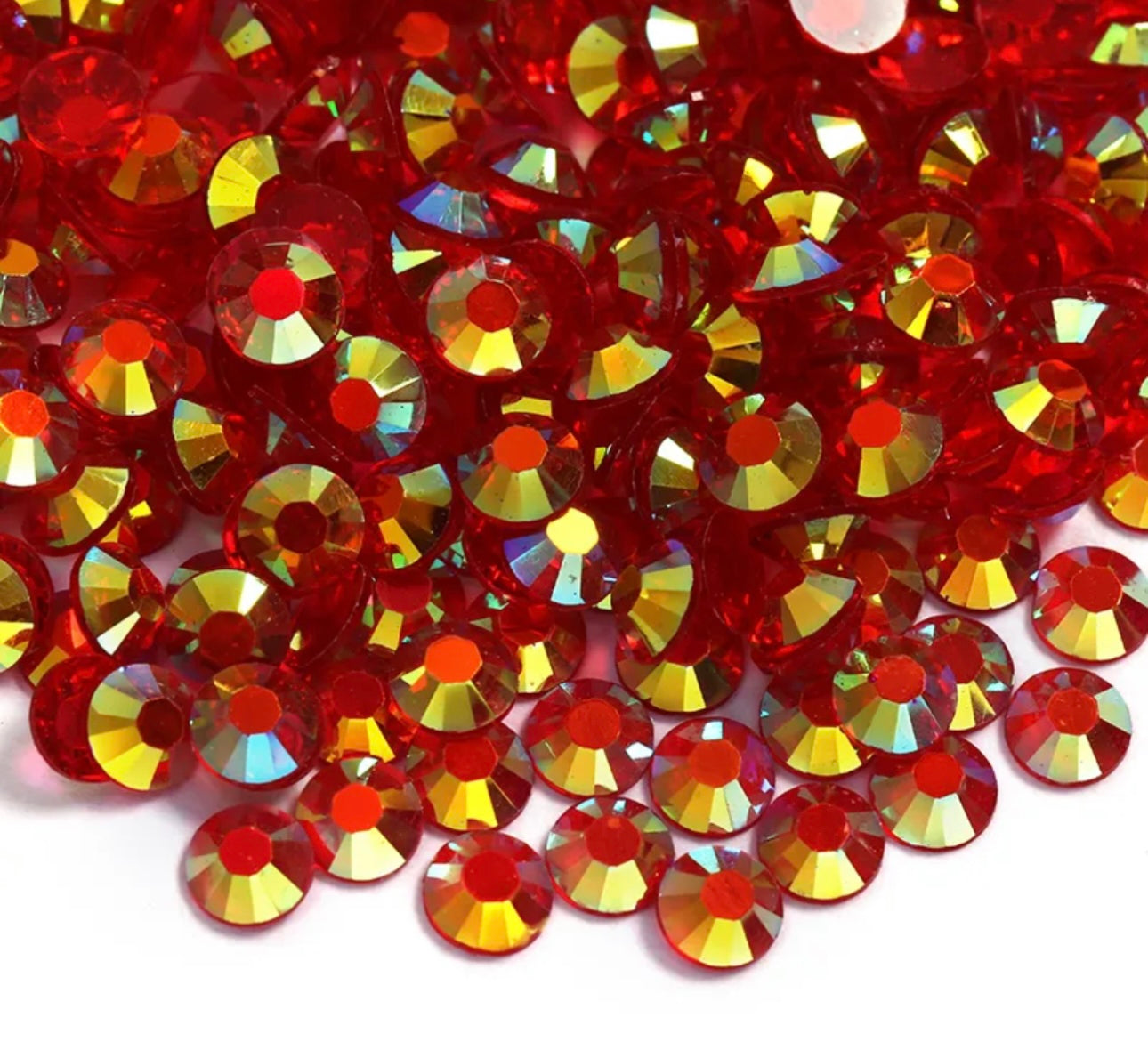 Resin Rhinestones, Transparent Light Siam AB