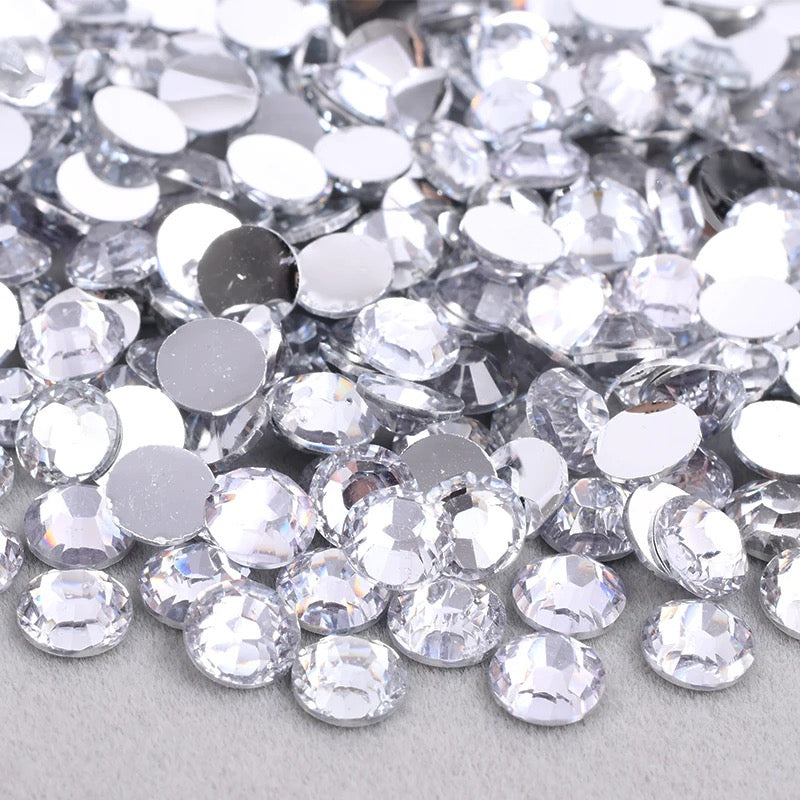 Resin Rhinestones, Crystal Silver Back