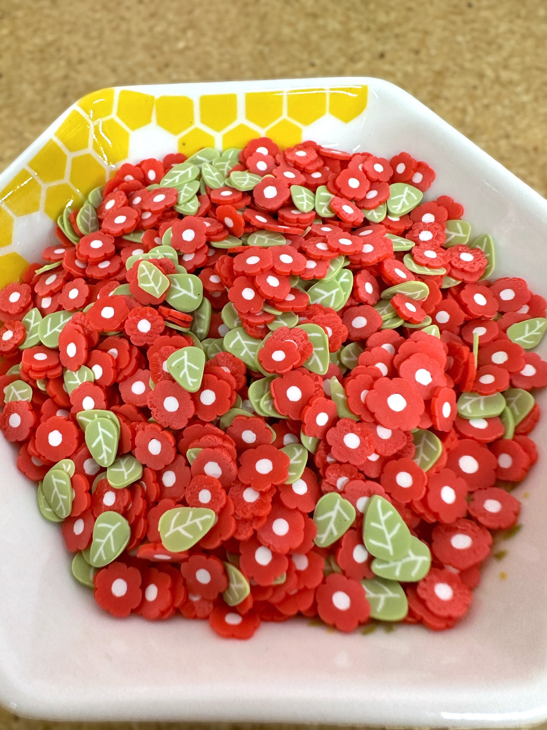 Polymer Clay, Red Flowers