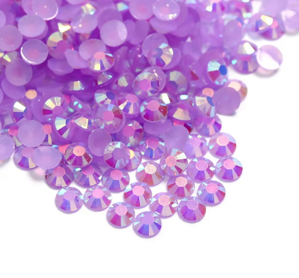2oz-4oz Jar-purple Rainbow Jelly-non-hot Fix Rhinestones-flatback  Rhinestones-4mm-5mm-6mm 