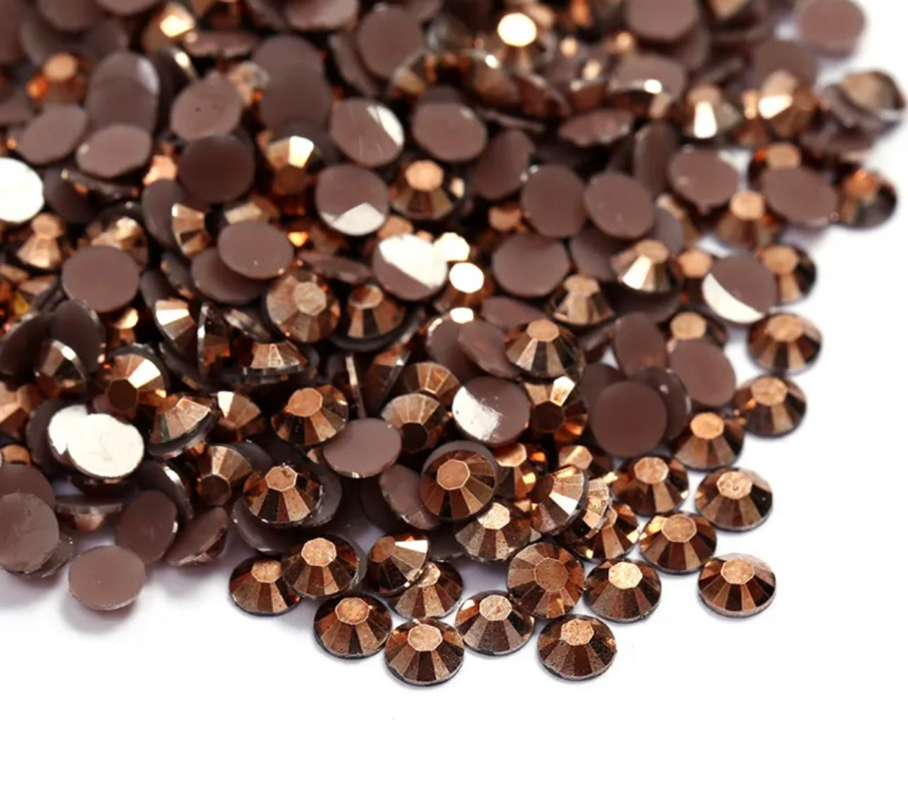 Resin Rhinestones, Smoked Topaz AB Jelly