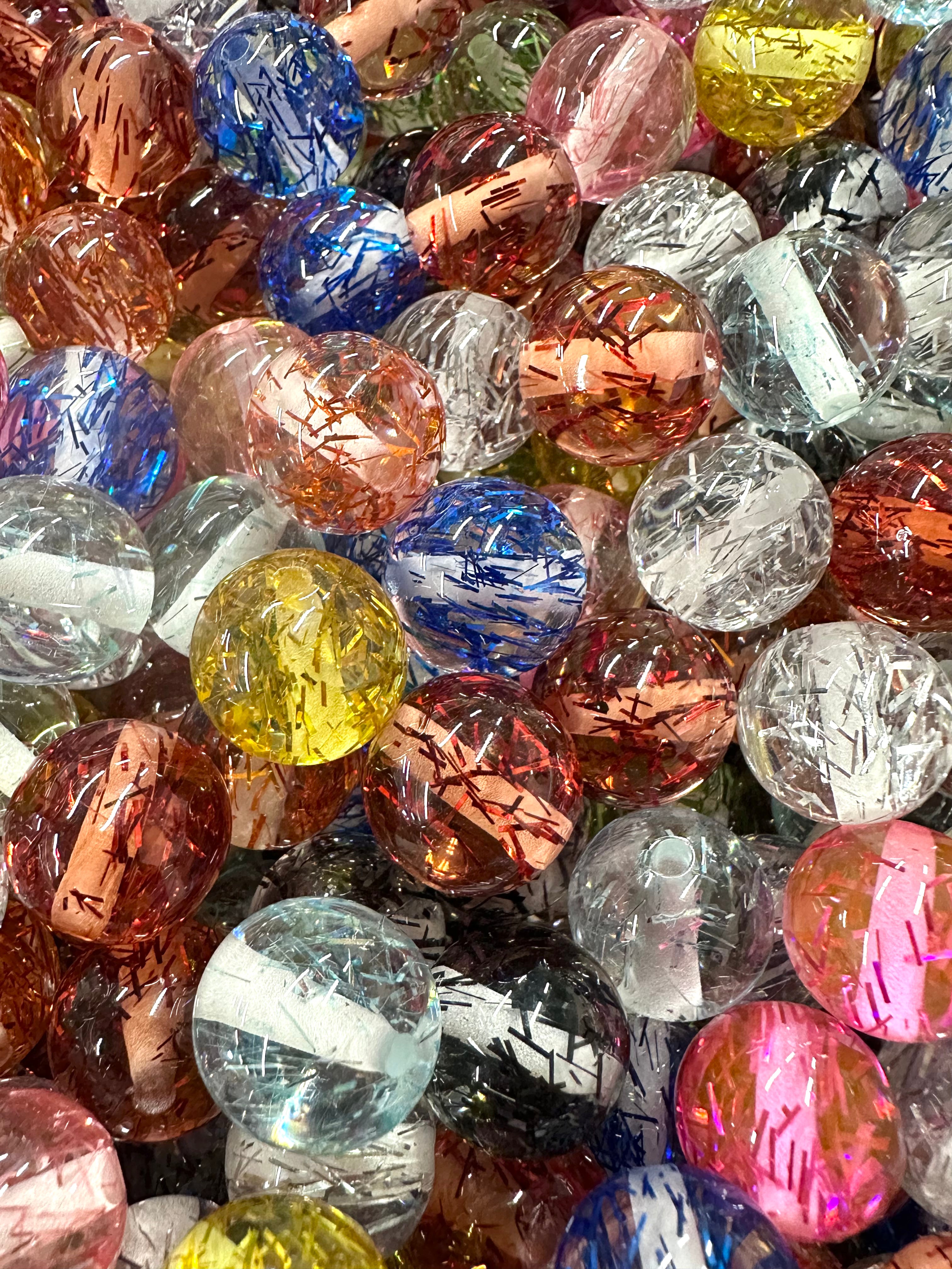 16mm Confetti Beads, 50 pcs, Assorted Colors