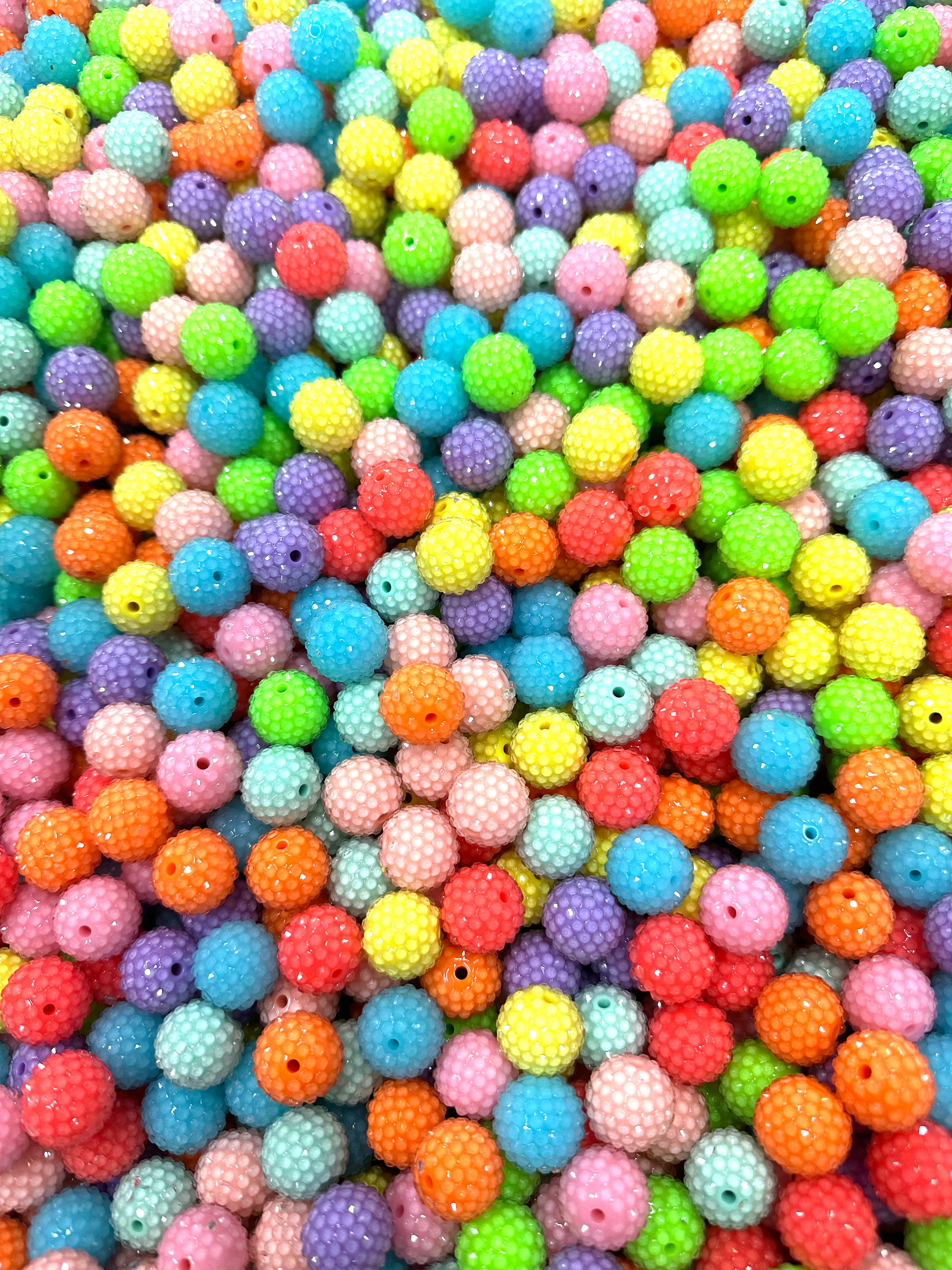 20mm Clear Rhinestone Beads, 50 pcs, Assorted Colors