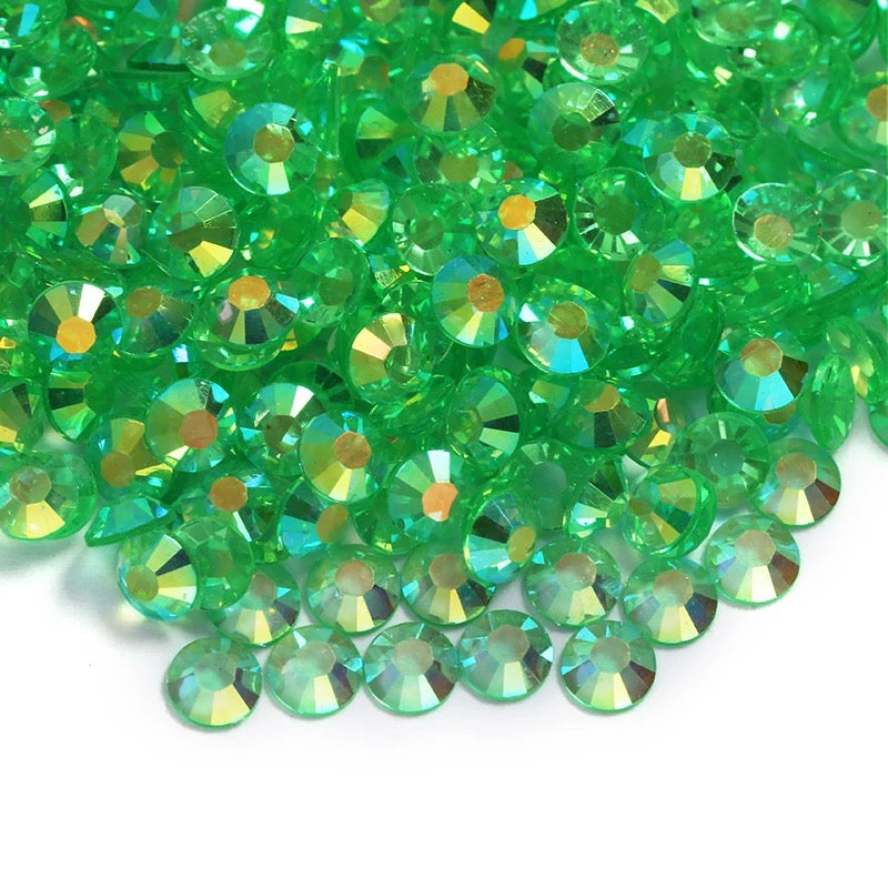 Resin Rhinestones, Chrysolite AB Transparent