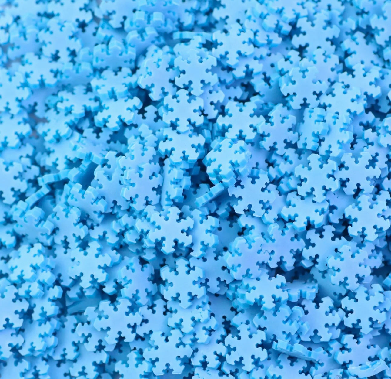 Polymer Clay, Blue Snowflakes