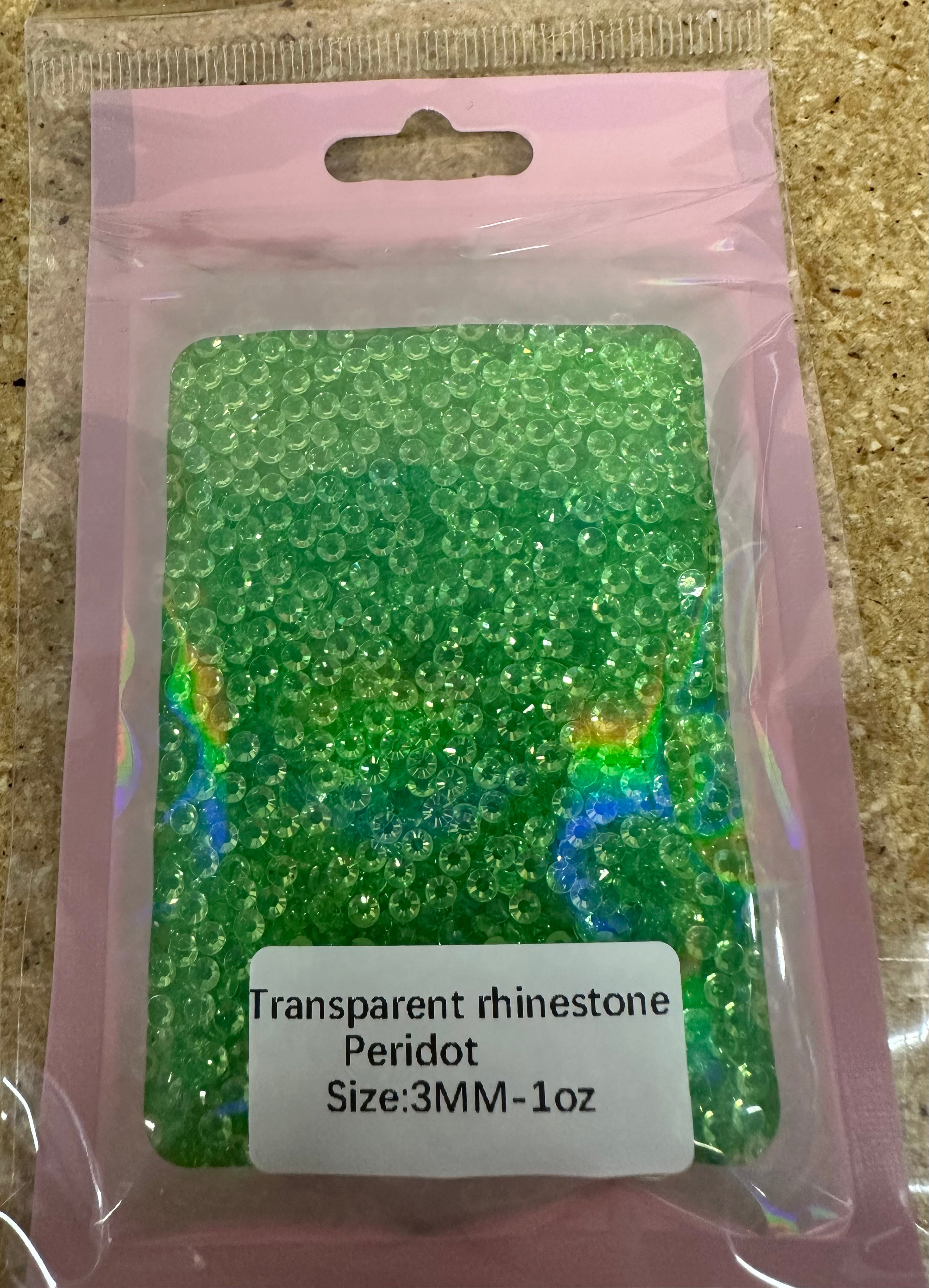 Resin Rhinestones, Transparent Peridot