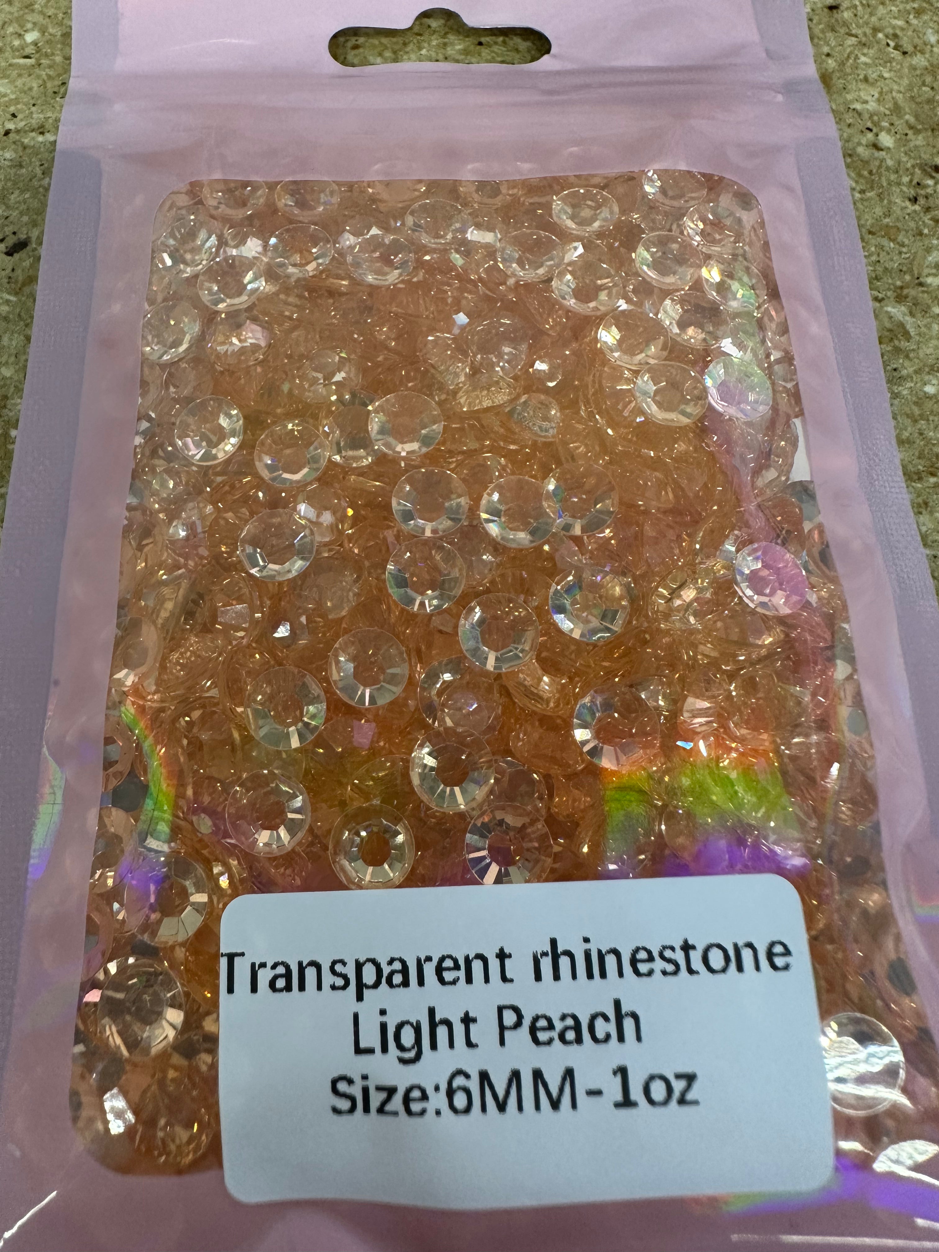 Resin Rhinestones, Light Peach Transparent
