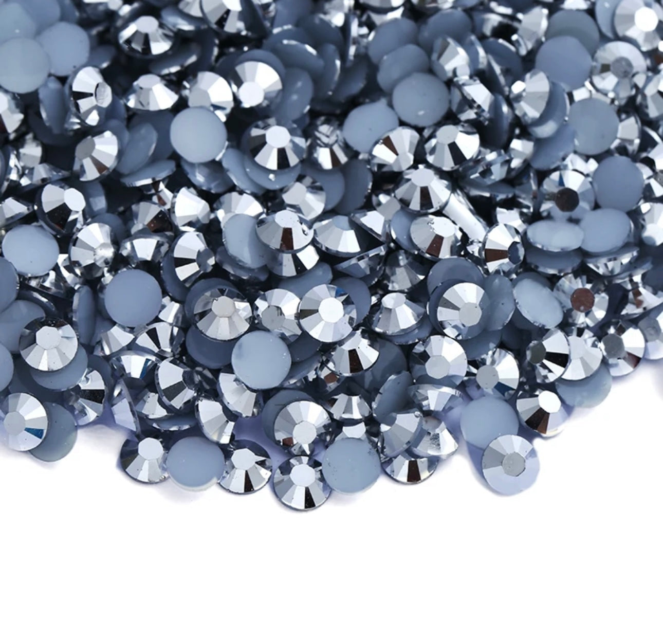 Resin Rhinestones, Silver Jelly