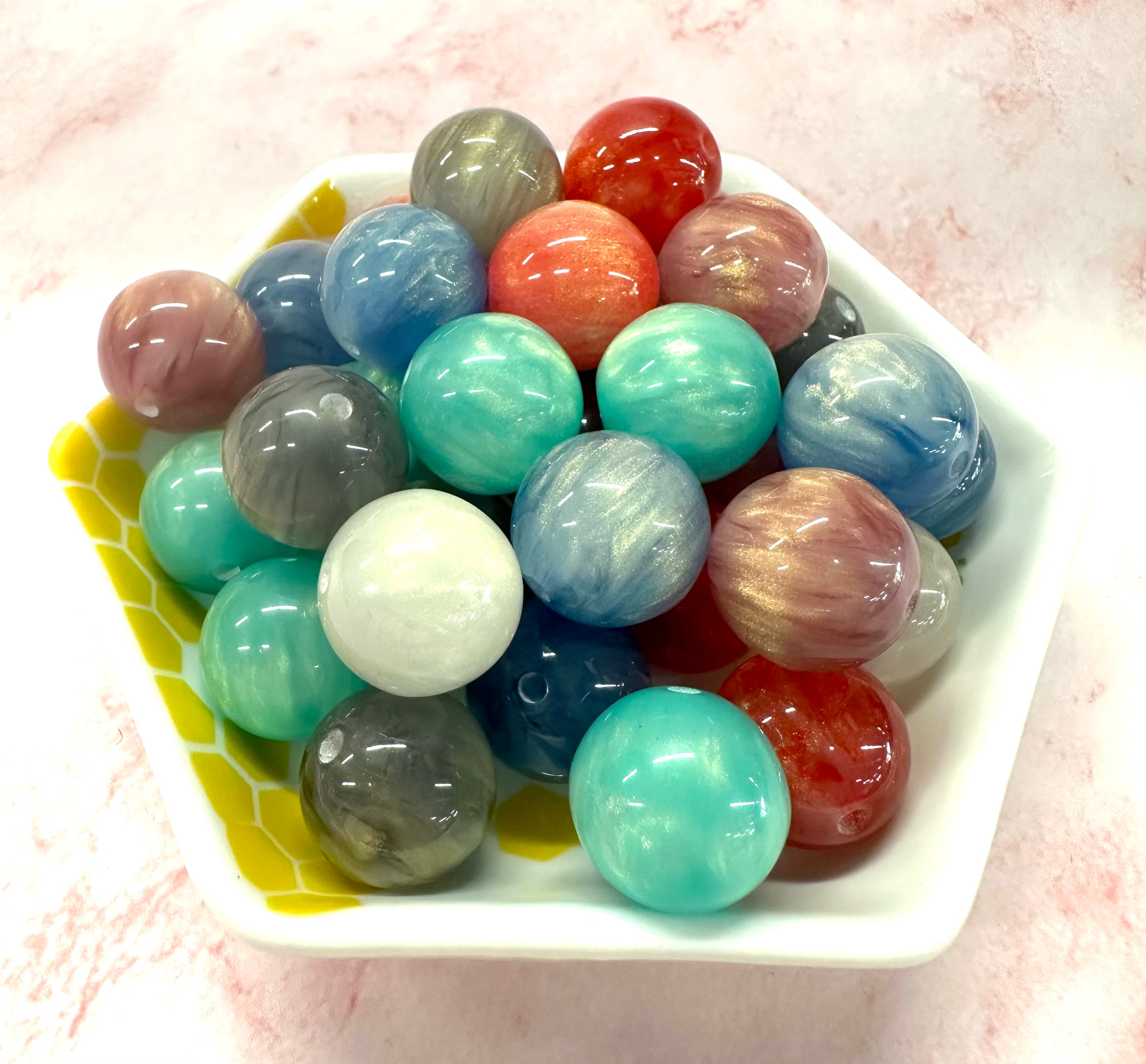 16mm Gold Galaxy Beads, Assorted Colors, 50