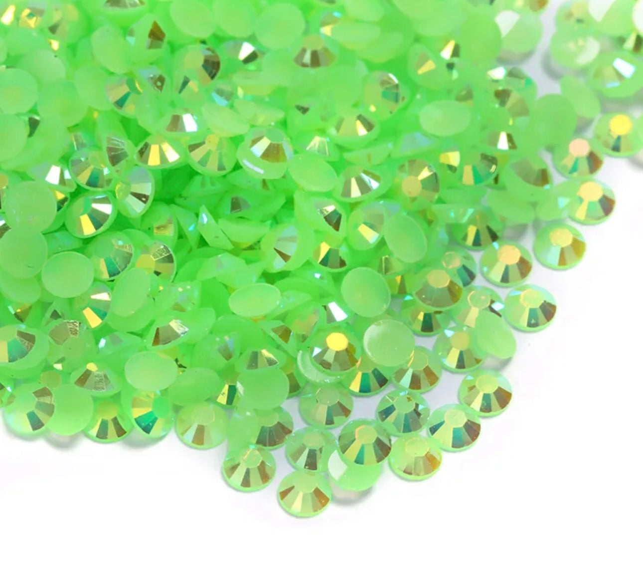 Resin Rhinestones, Peridot AB Jelly