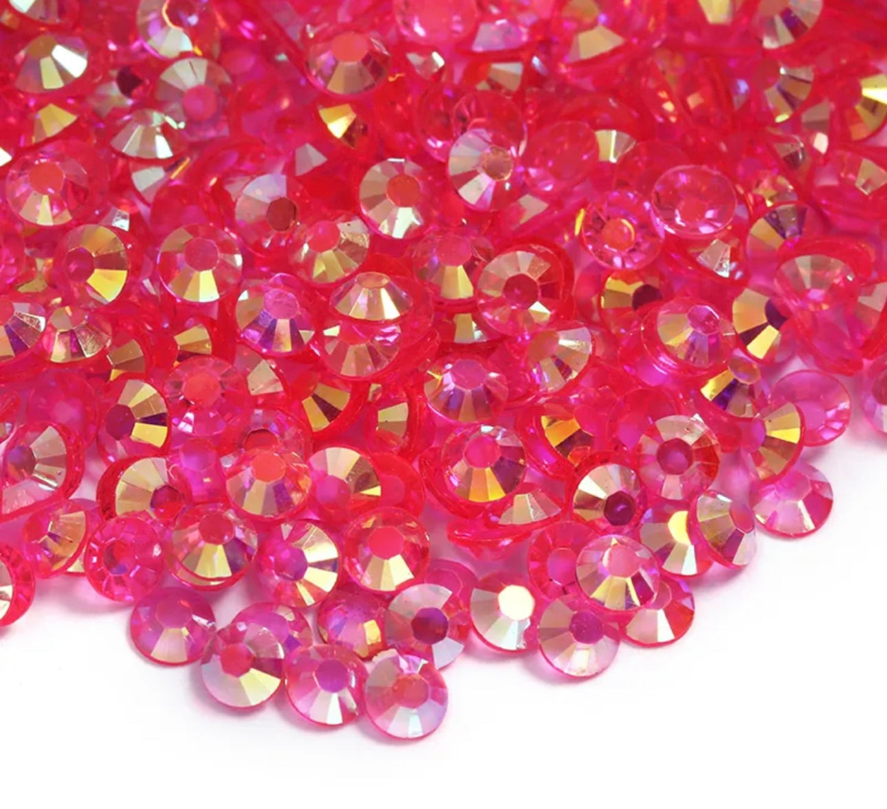 Resin Rhinestones, Transparent Light Rose AB