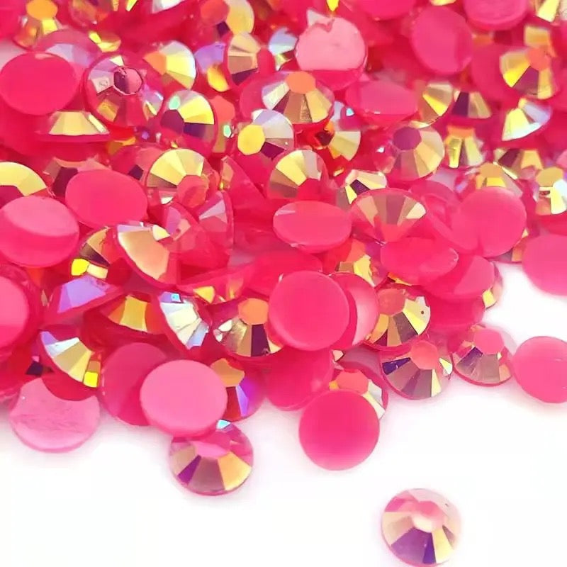 Resin Rhinestones, Deep Rose Jelly