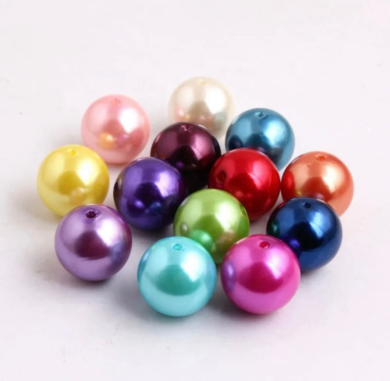 Acrylic Imitation Pearl Beads, Assorted Colors