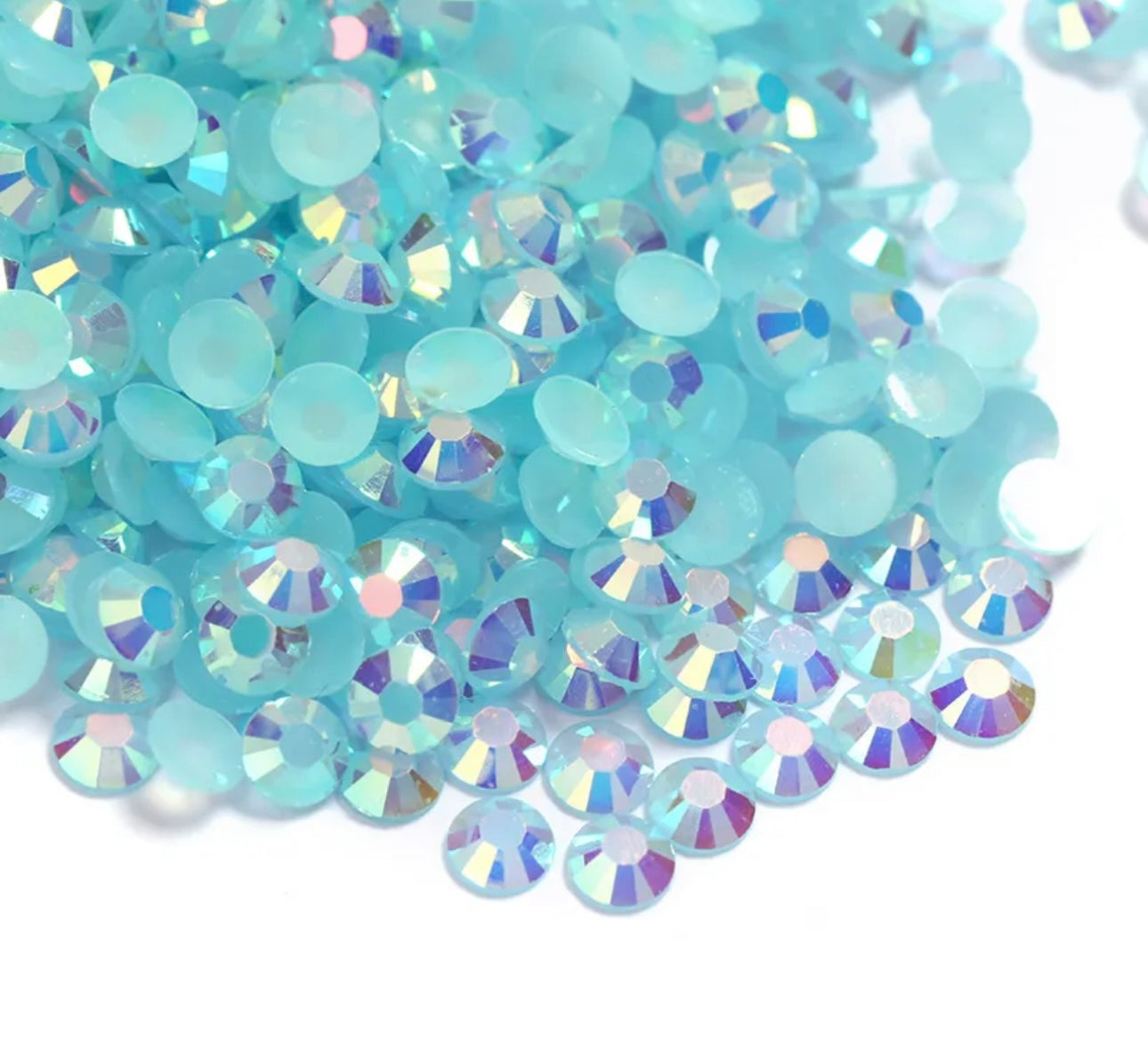 Resin Rhinestones, Aquamarine AB Jelly