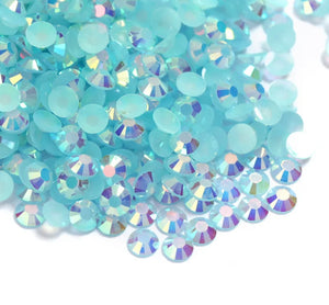 Resin Rhinestones, Aquamarine AB Jelly