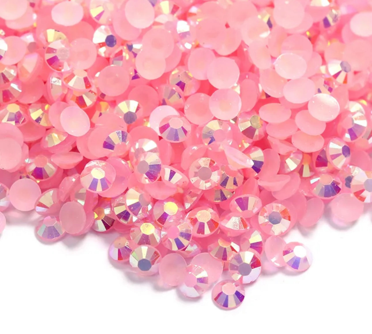 Resin Rhinestones, Pink AB Jelly
