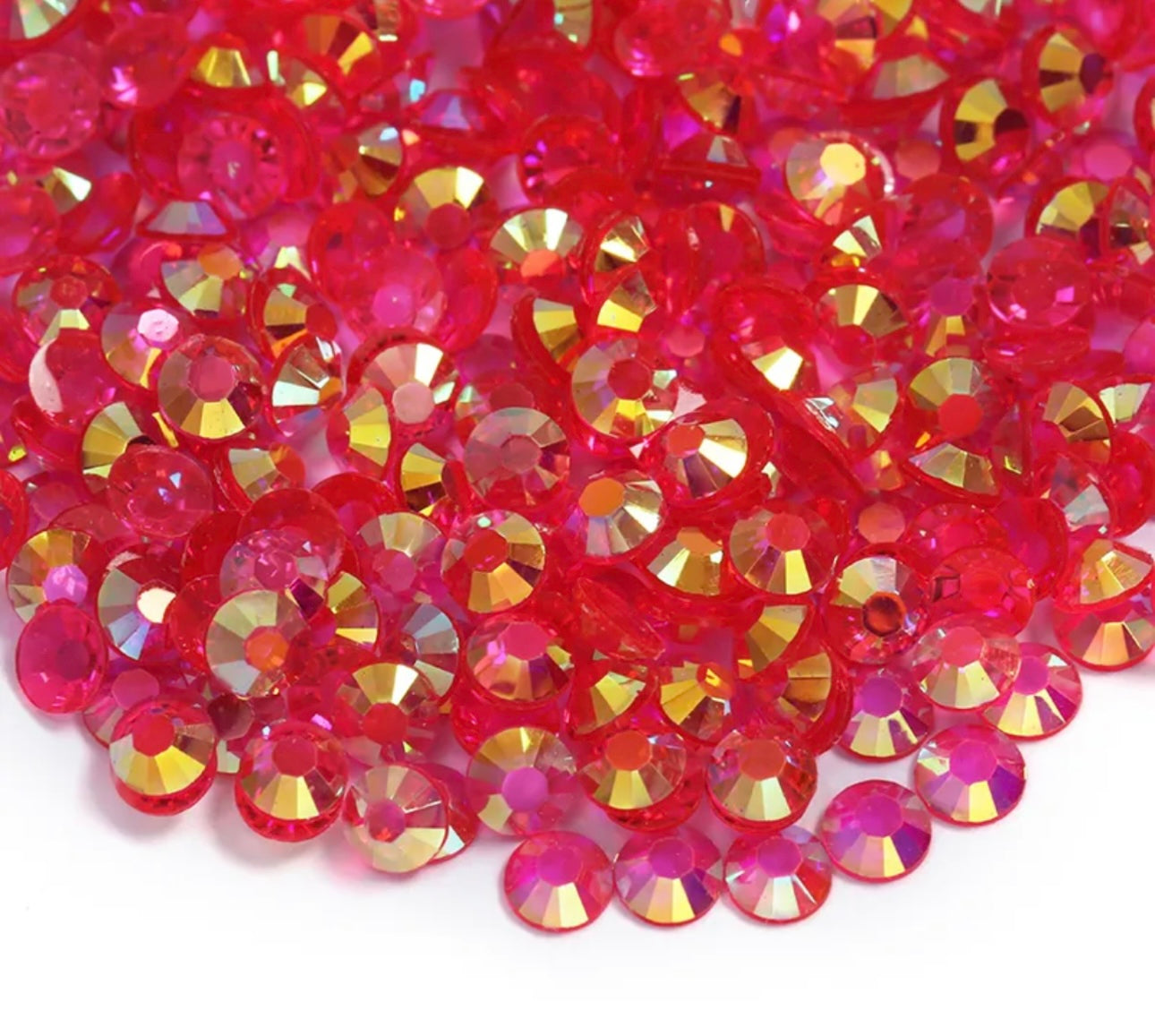Resin Rhinestones, Transparent Rose AB