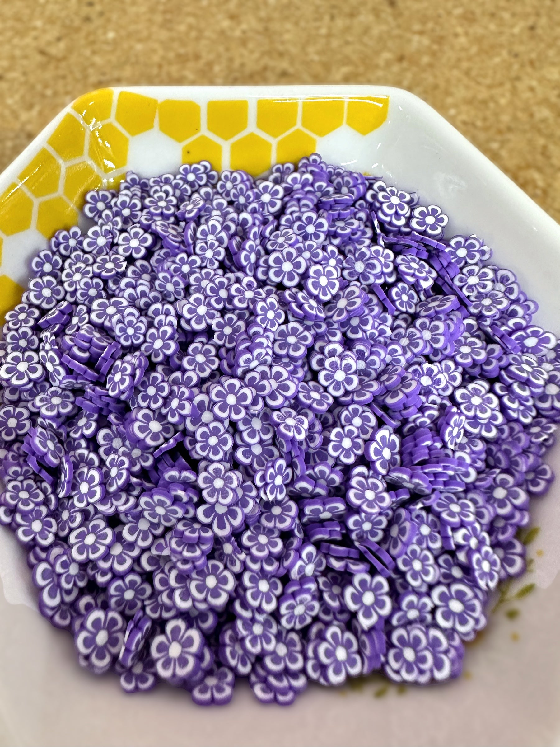 Polymer Clay, Purple Flowers