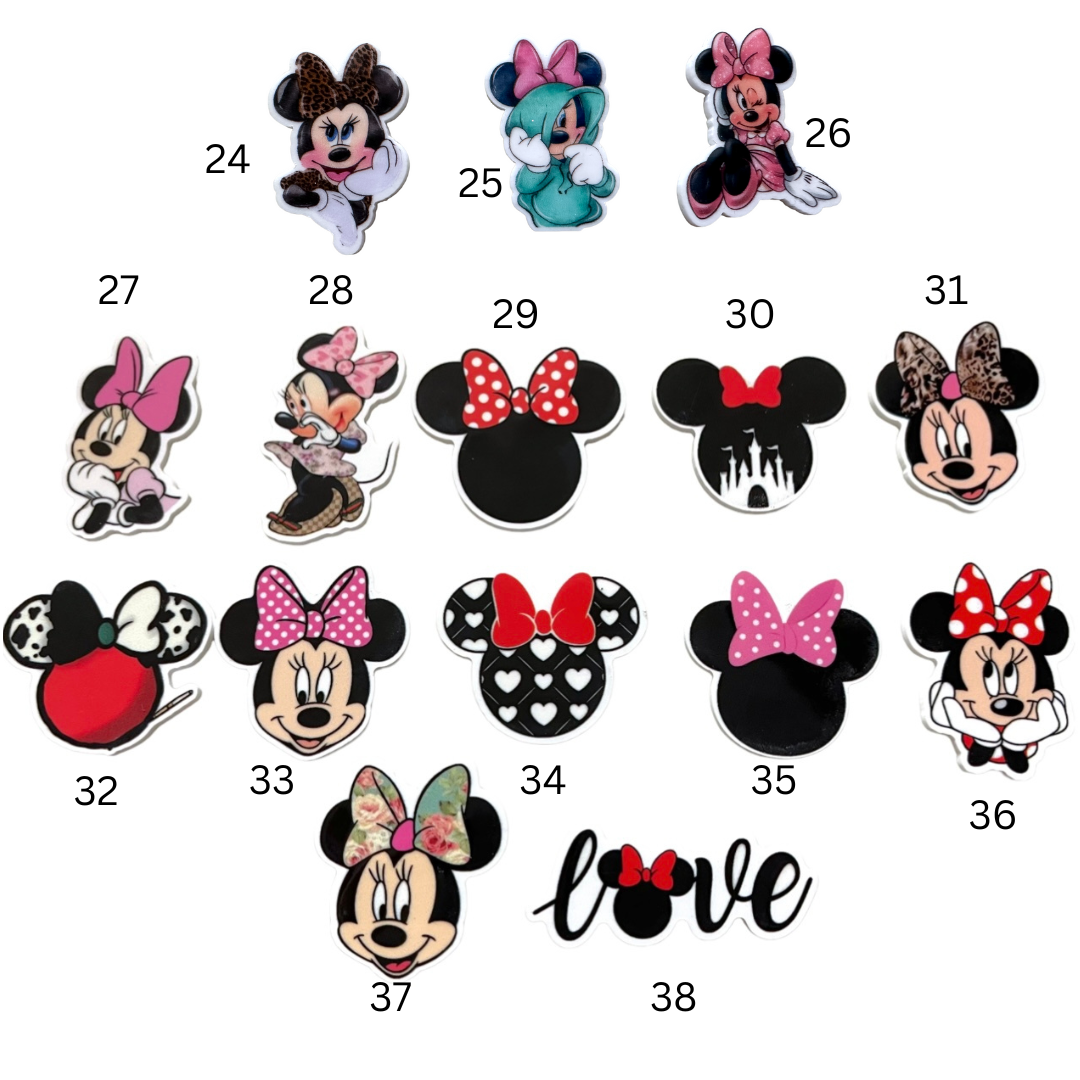 Flat Back Planar Resin Pieces, Mouse W/Bow