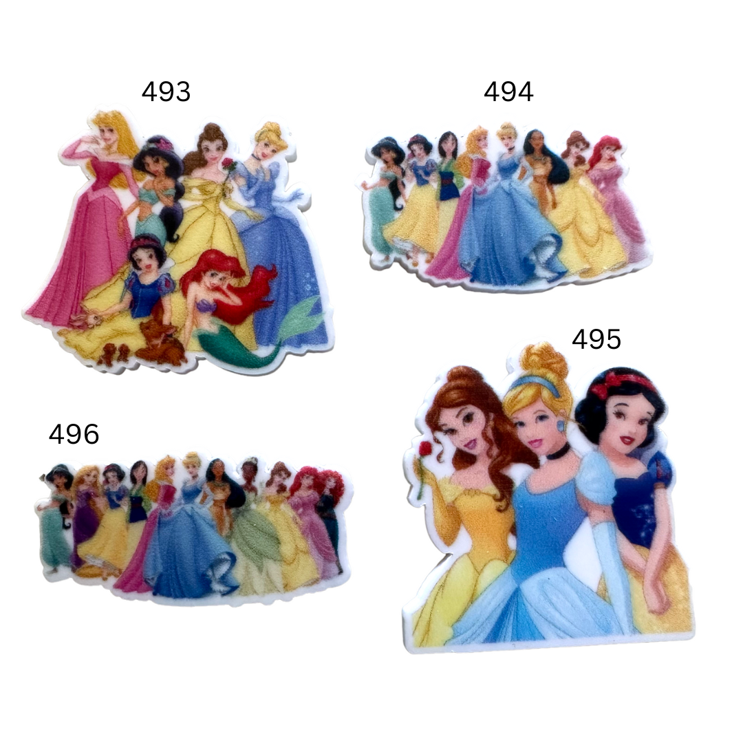 Flat Back Planar Resin Pieces, Princess Party