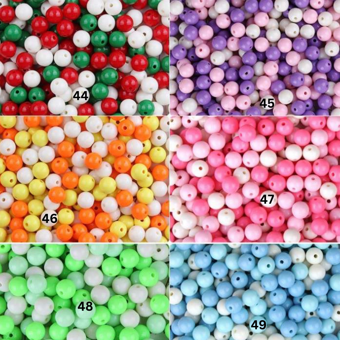 16 mm Bubblegum Beads, 50 pcs/bag. Assorted colors.