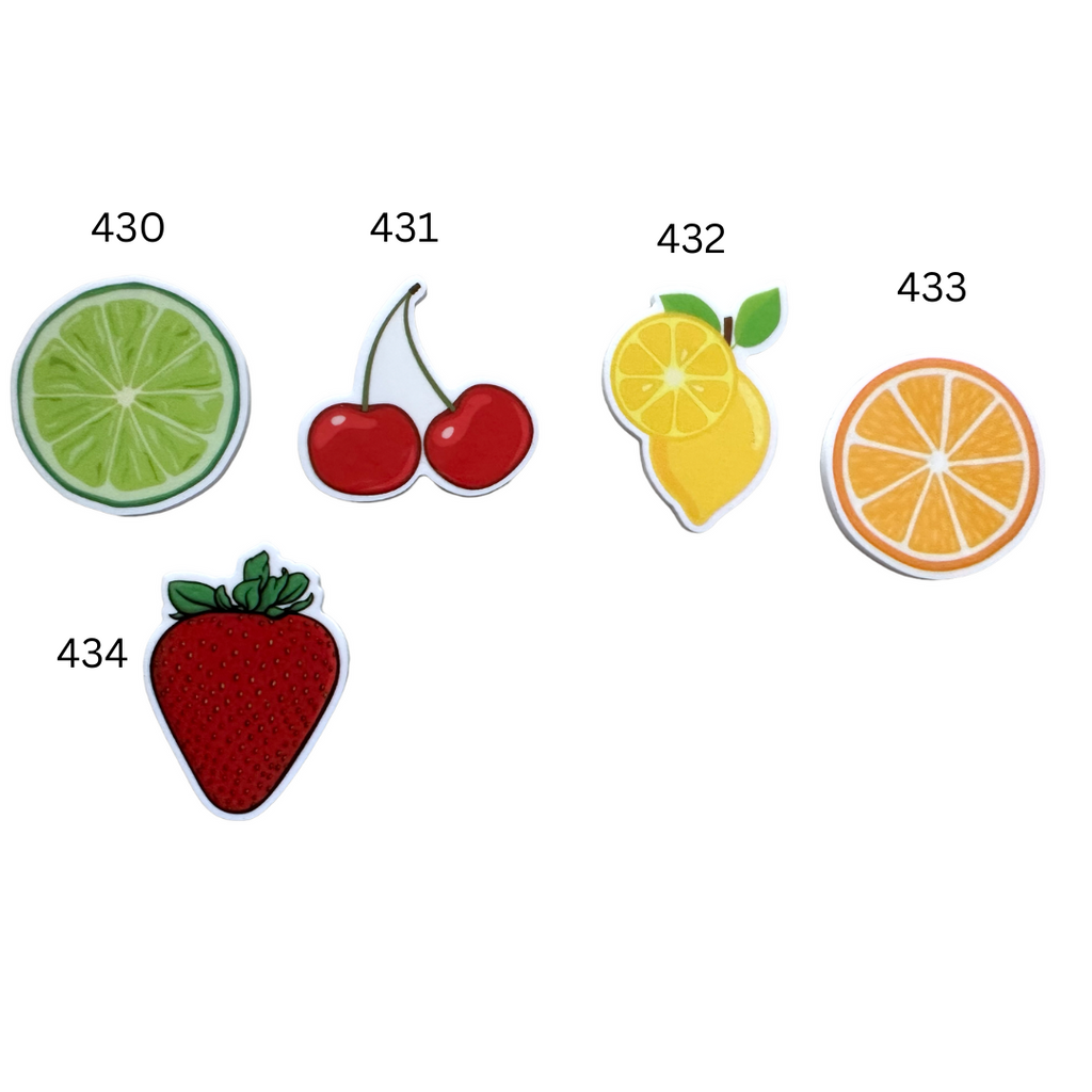 Flat Back Planar Resin Pieces, Fruit