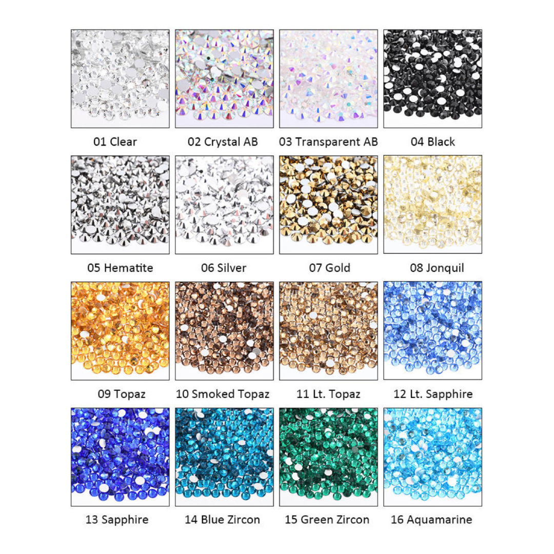 Glass Crystal Rhinestones, SS16-SS30 Mix 1-16 – Cali Bees Creations