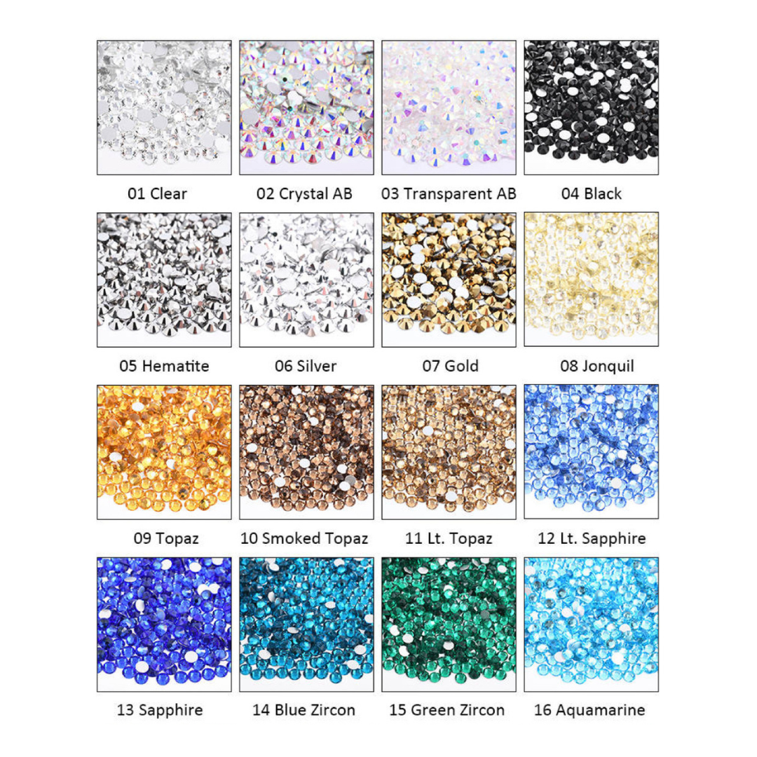 Glass Crystal Rhinestones, SS8/SS12 Filler Pack Mix 1-16