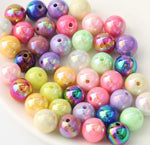 Load image into Gallery viewer, 16mm Opaque Acrylic Beads W/AB Plating, Mutli-Color or Single Color, 50 pcs
