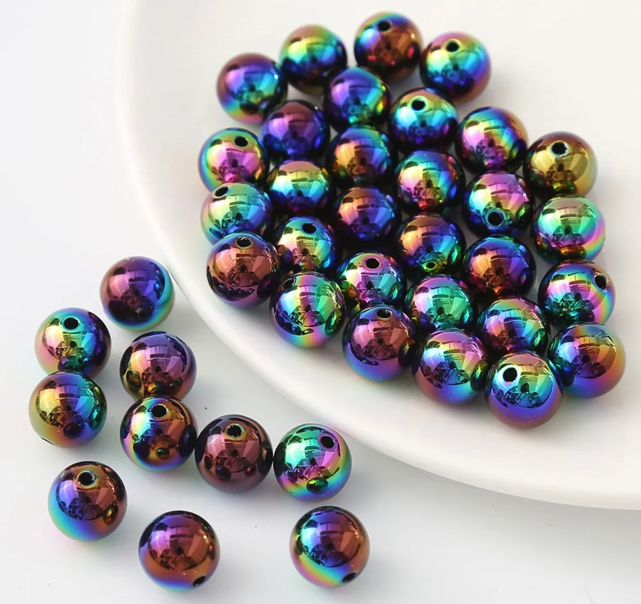 16mm Opaque Acrylic Beads W/AB Plating, Mutli-Color or Single Color, 50 pcs