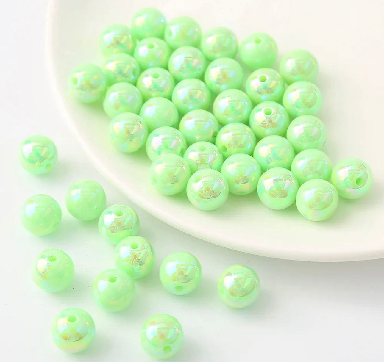 16mm Opaque Acrylic Beads W/AB Plating, Mutli-Color or Single Color, 50 pcs