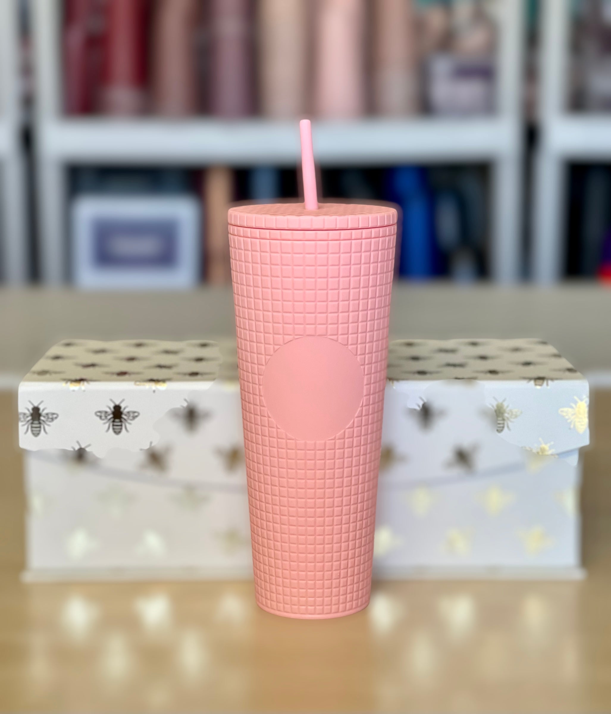 24 oz Double Wall Grid Tumbler, Assorted