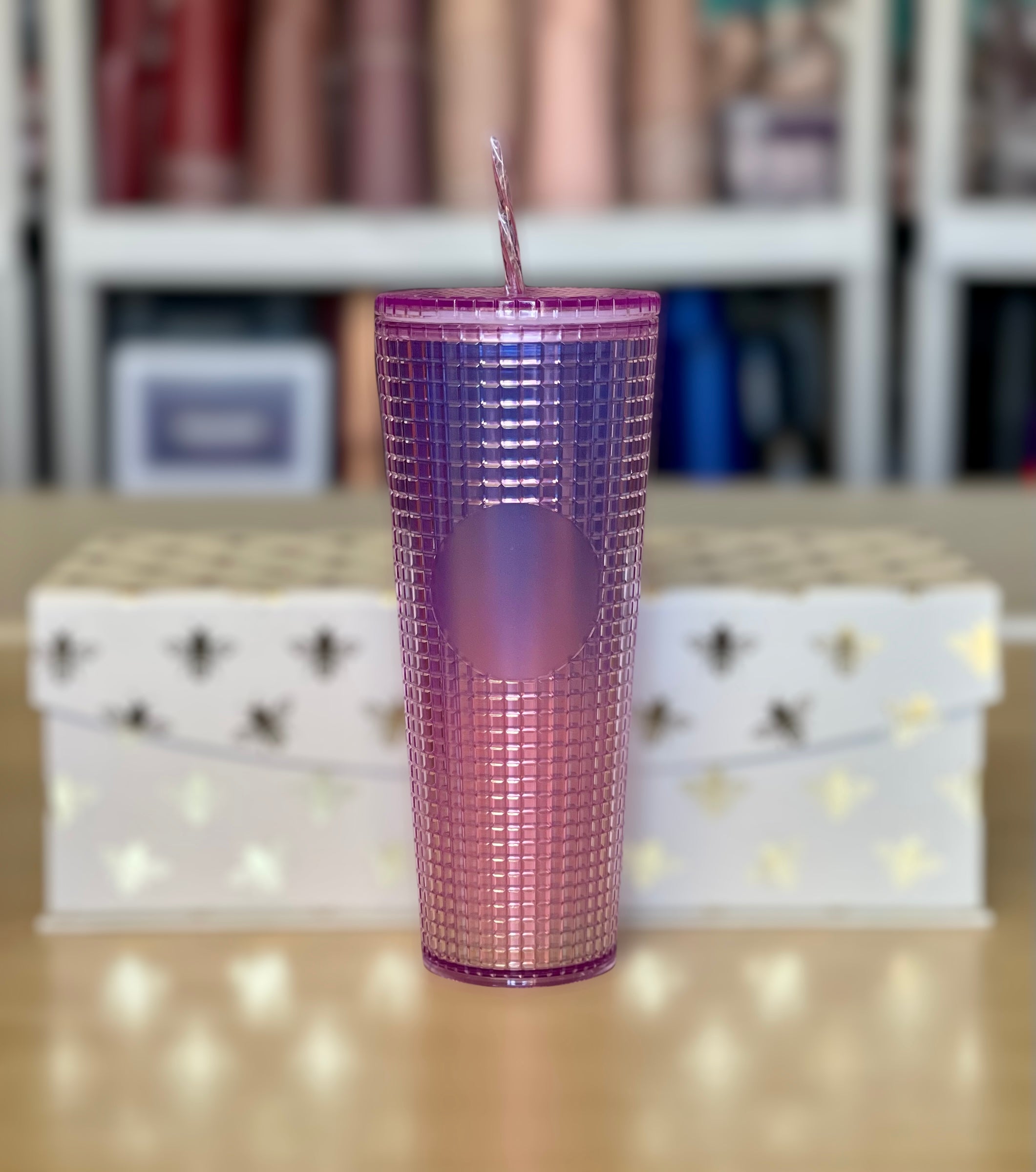 24 oz Double Wall Grid Tumbler, Assorted