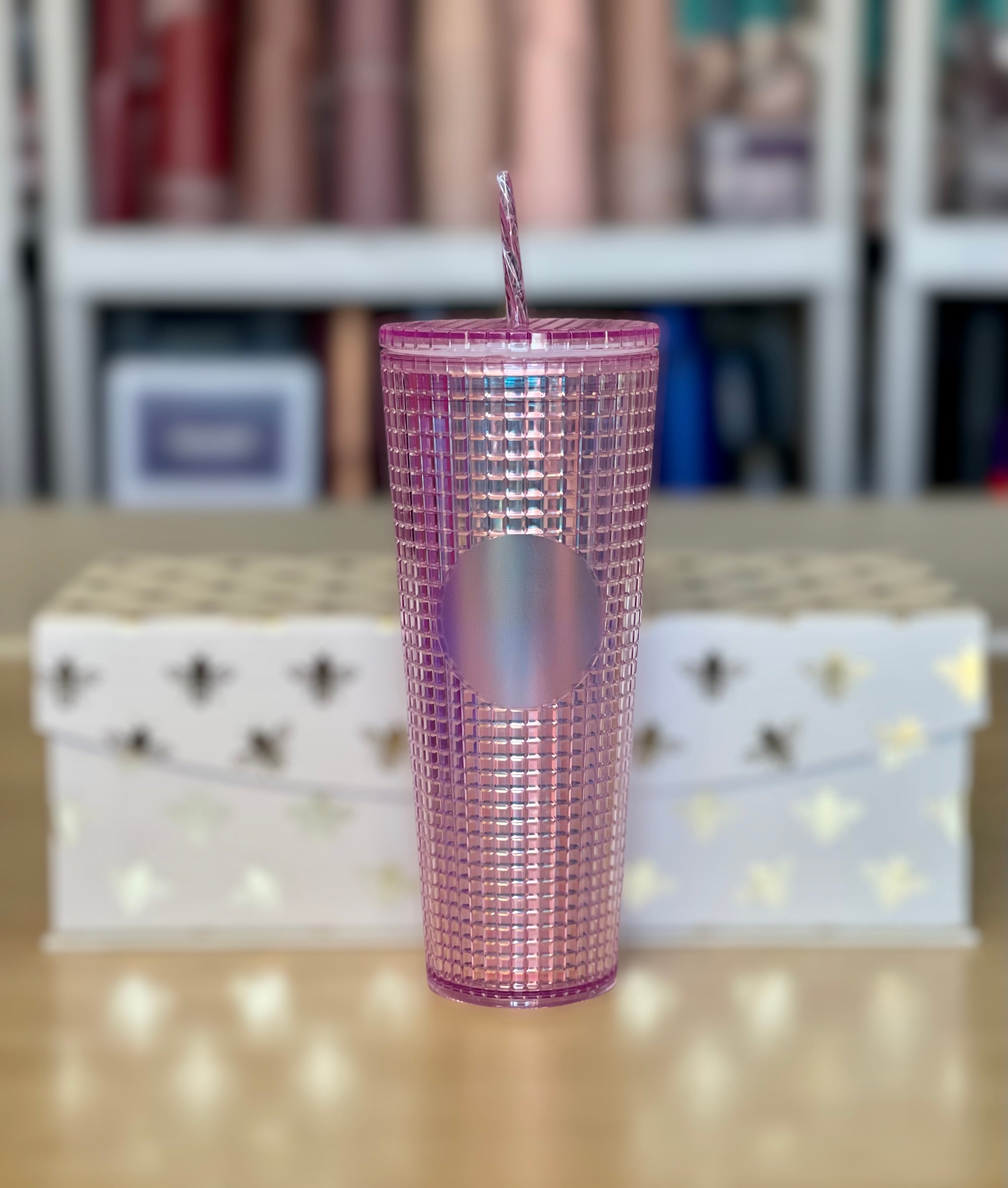 24 oz Double Wall Grid Tumbler, Assorted