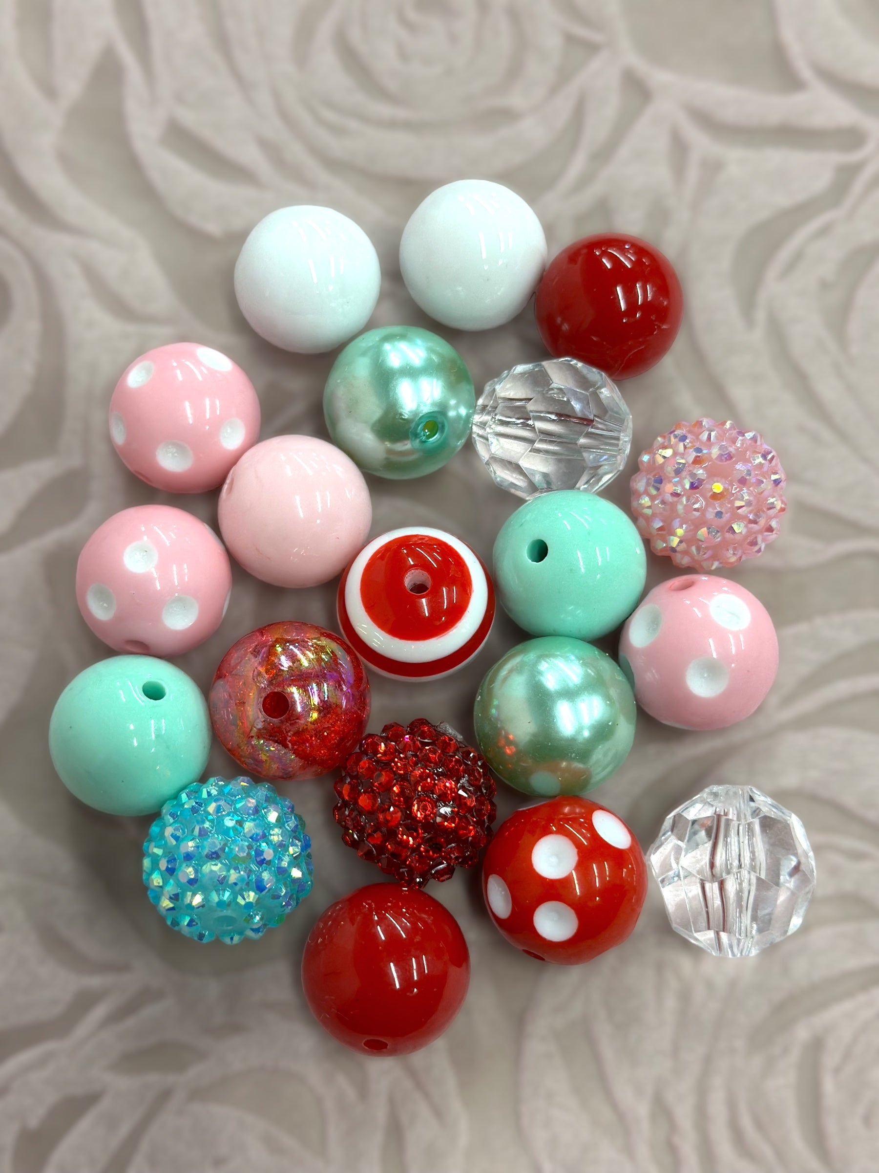 20 mm Bubblegum Beads, 50 pcs/bag. Assorted colors.