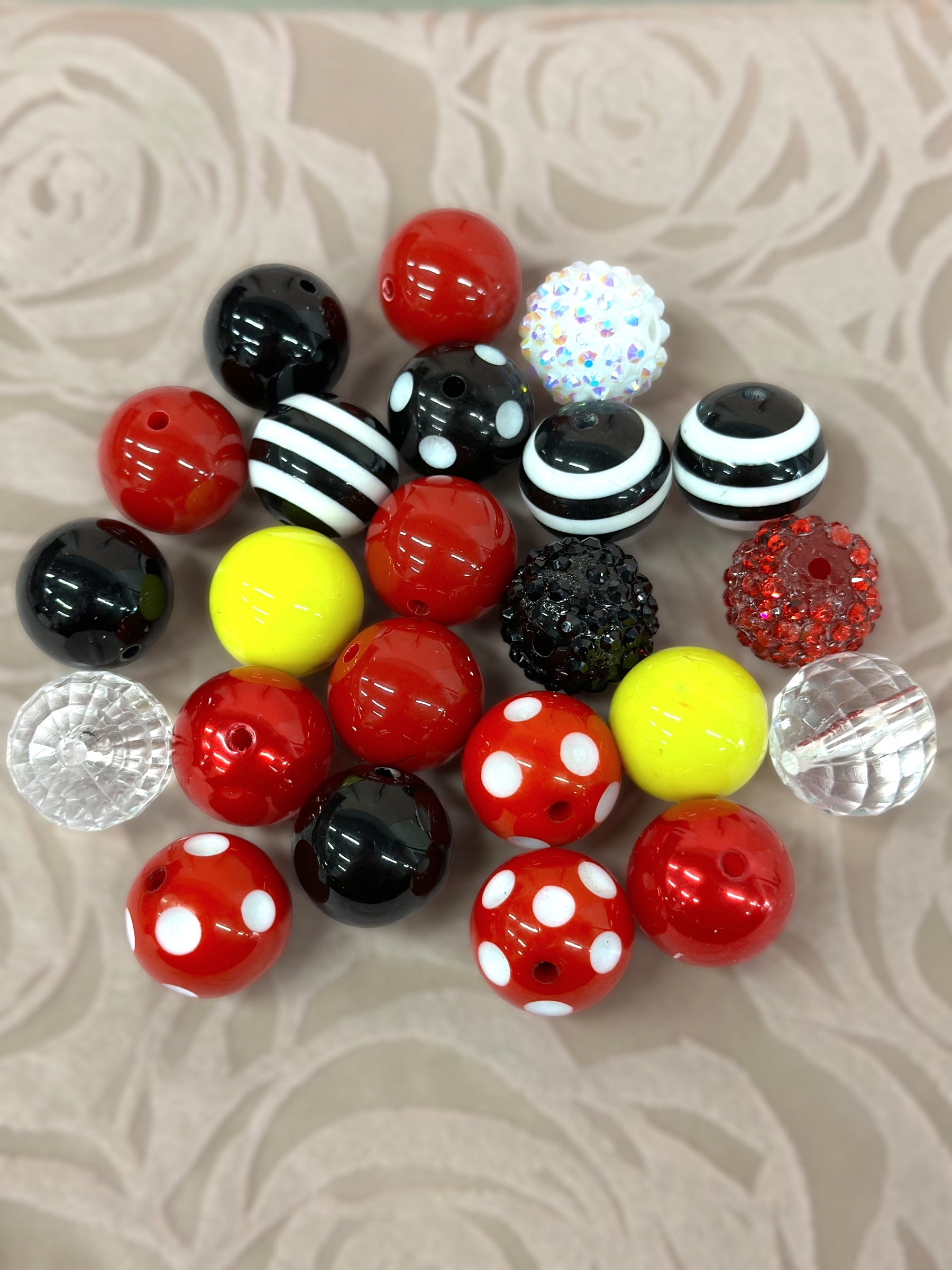 20 mm Bubblegum Beads, 50 pcs/bag. Assorted colors.
