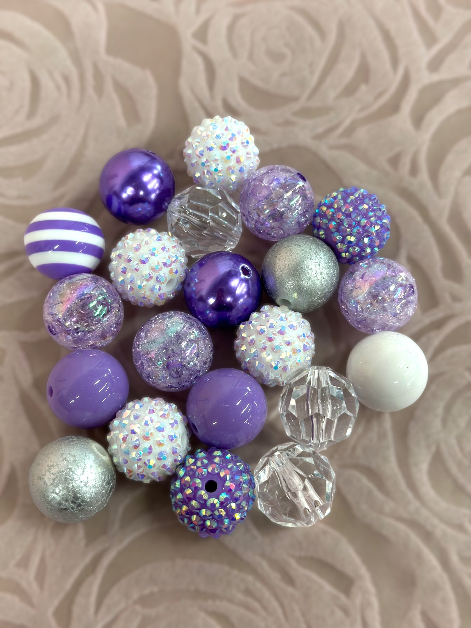 20 mm Bubblegum Beads, 50 pcs/bag. Assorted colors.