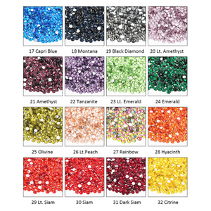 Glass Crystal Rhinestones, SS8/SS12 Filler Pack Mix 17-32