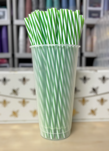 Cold Cup Straws, Green/White Swirl 5 pack