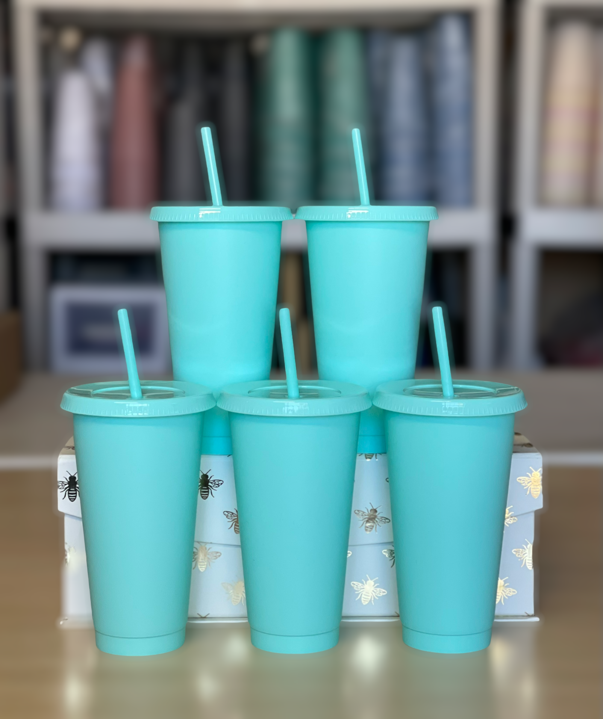 24oz Matte Cold Cups, Aqua Sky 5 pack