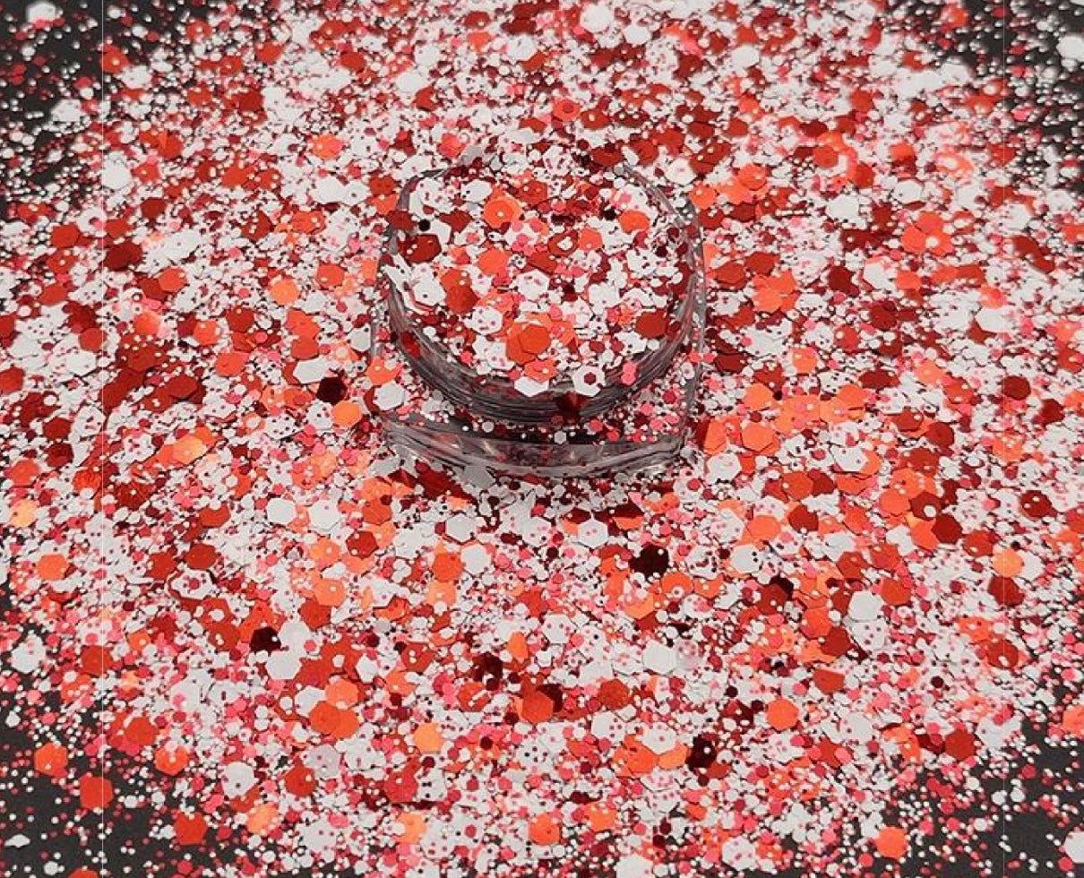 Chunky Mix Glitter, Crimson Star