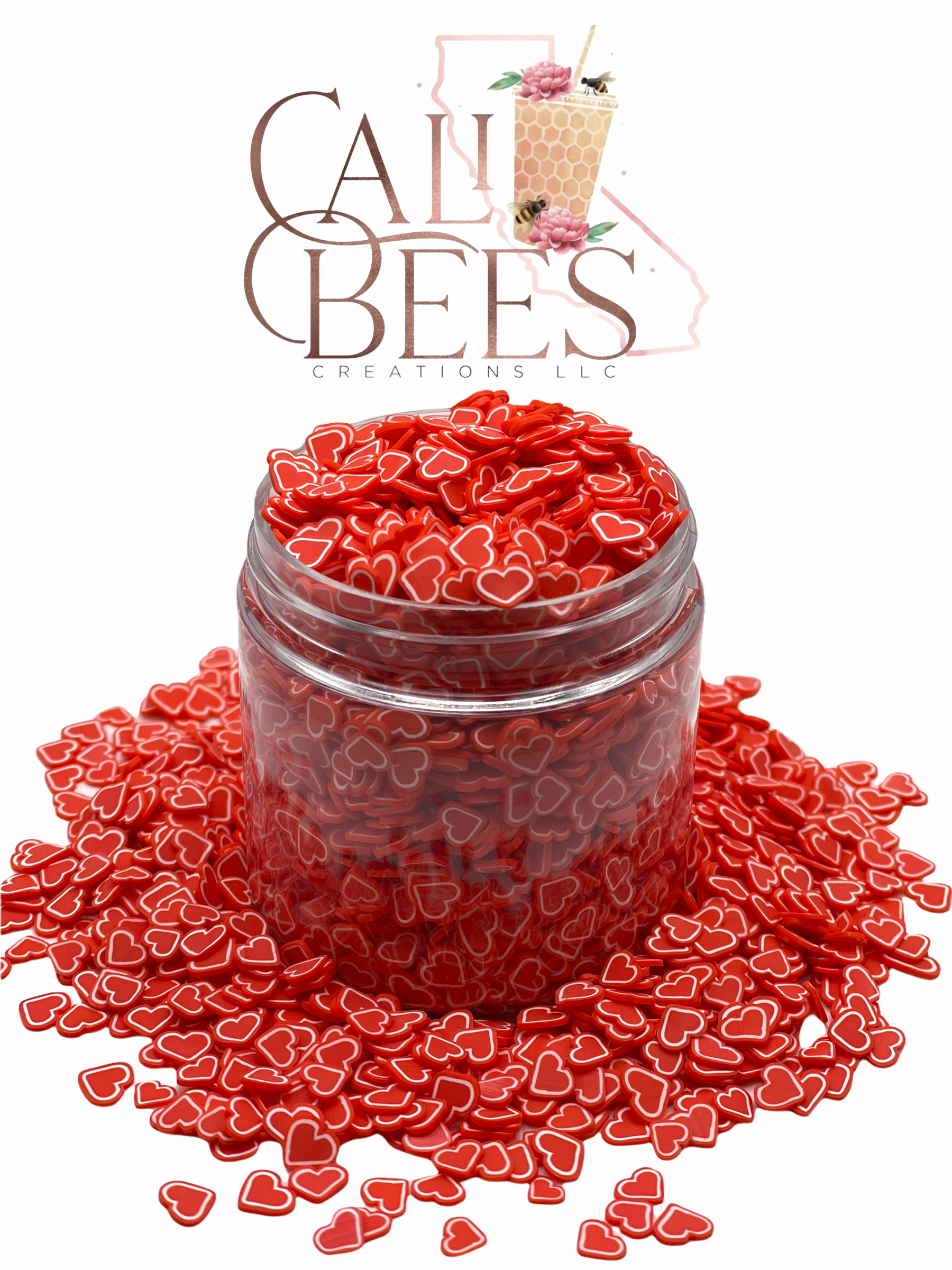 Polymer Clay, Red/White Hearts