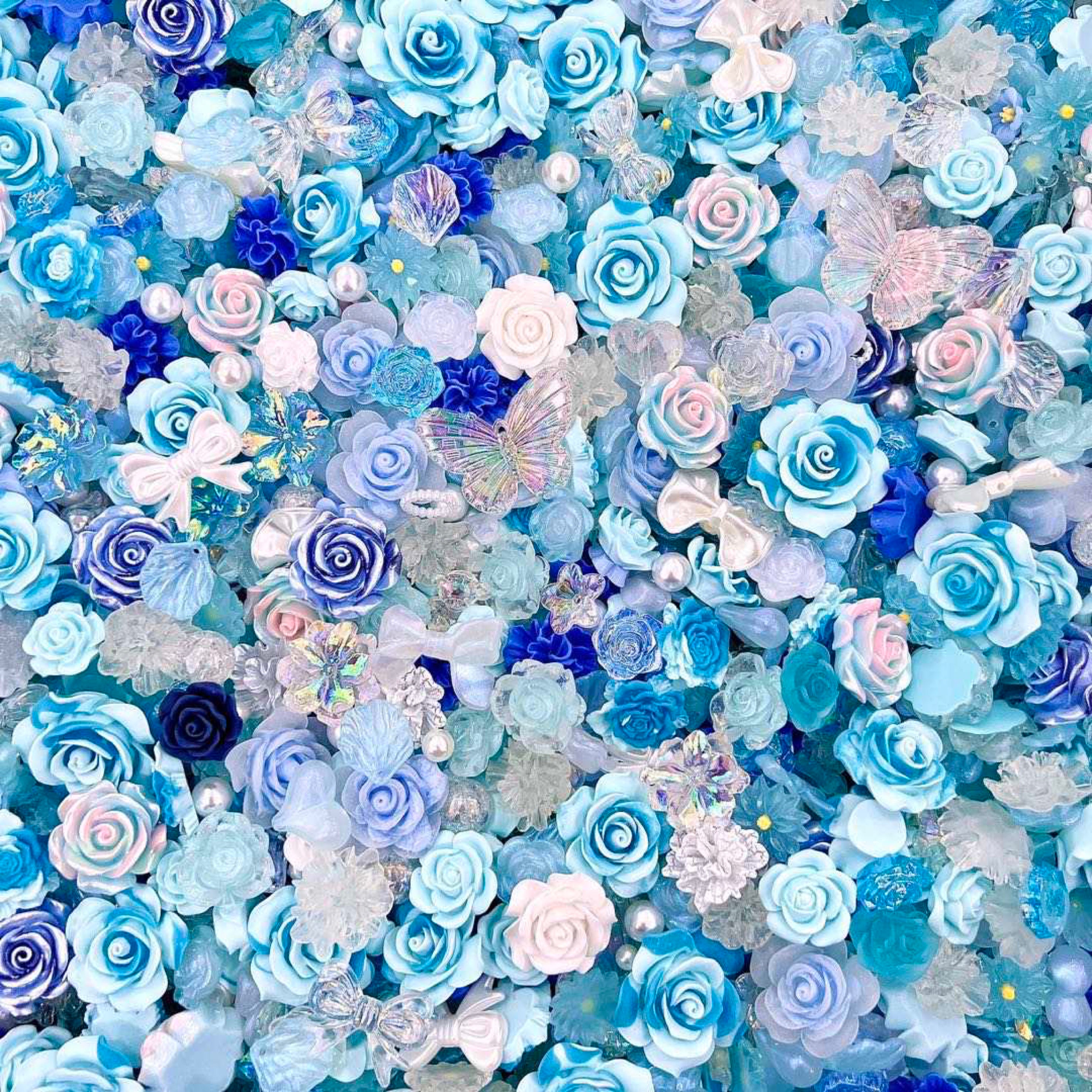 Resin Cabochon, Roses, Flowers, Charms. Assorted Colors