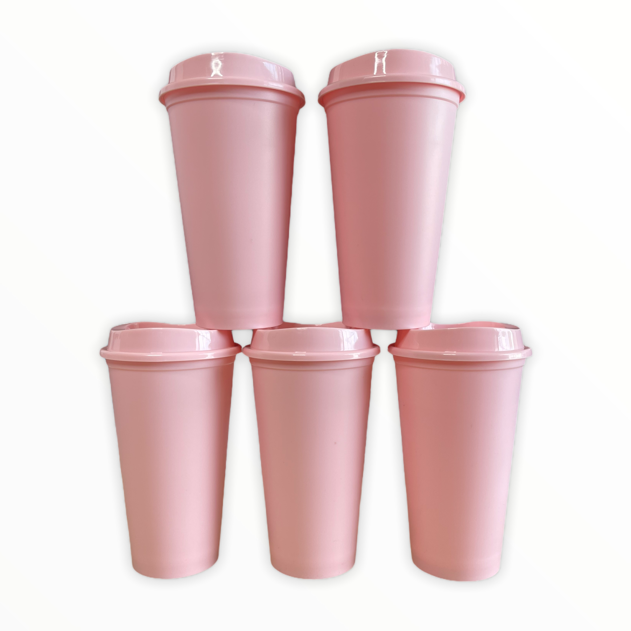 16oz Hot Cups, Light Pink 5 Pack