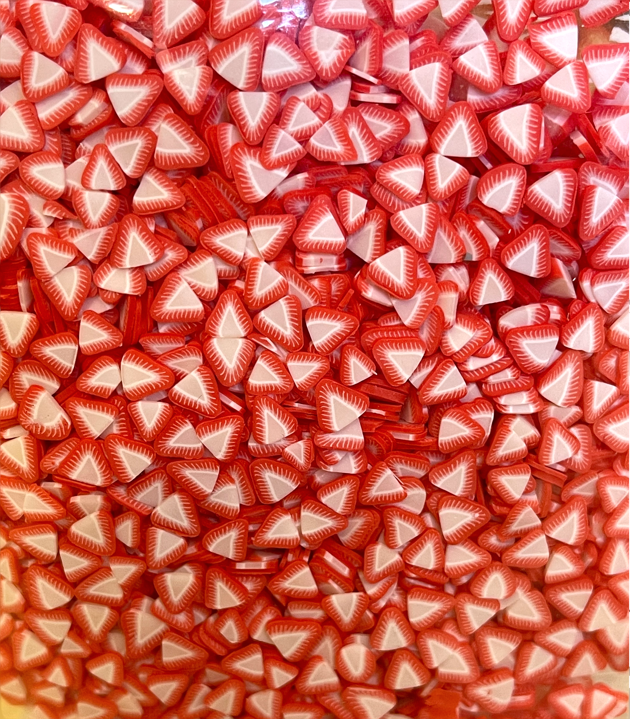 Polymer Clay Slices, Strawberry Slices