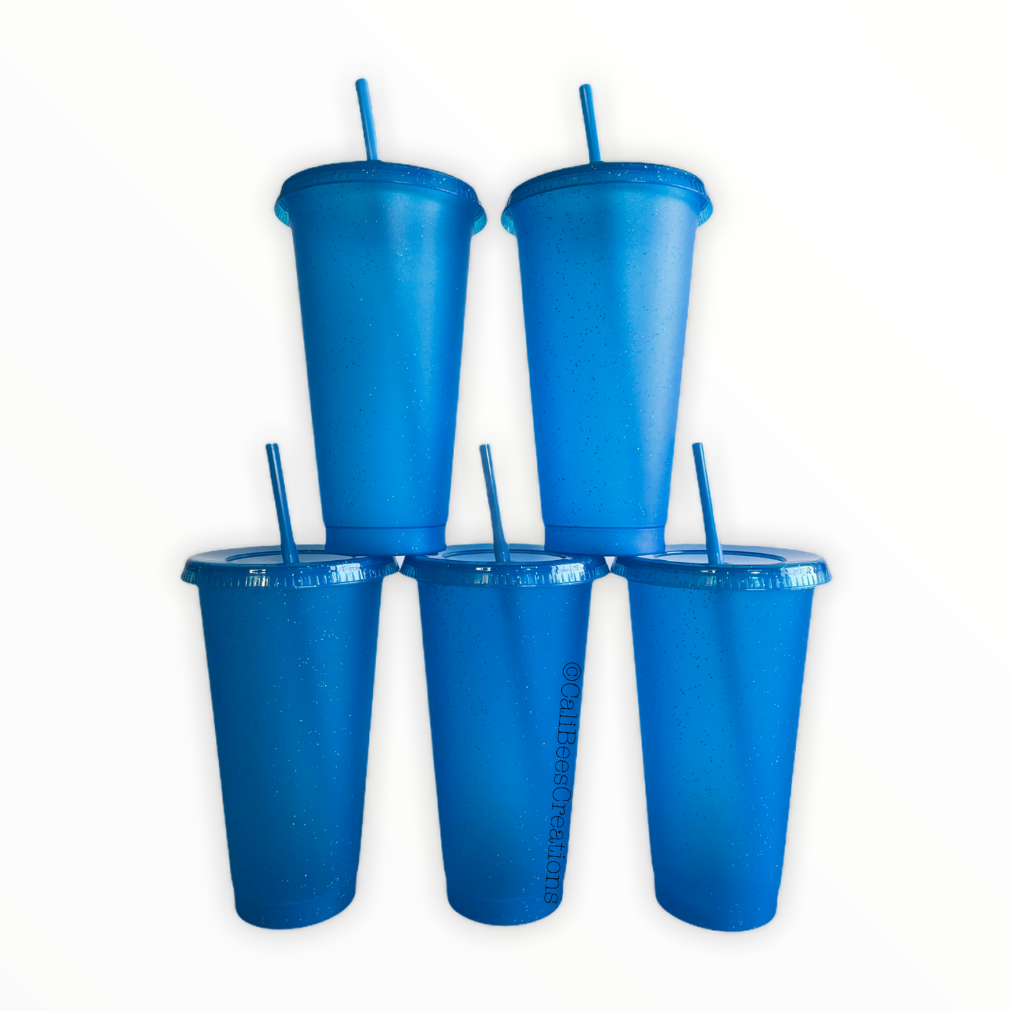 24oz Glitter Cold Cups, The Neon Collection Blue 5 Pack
