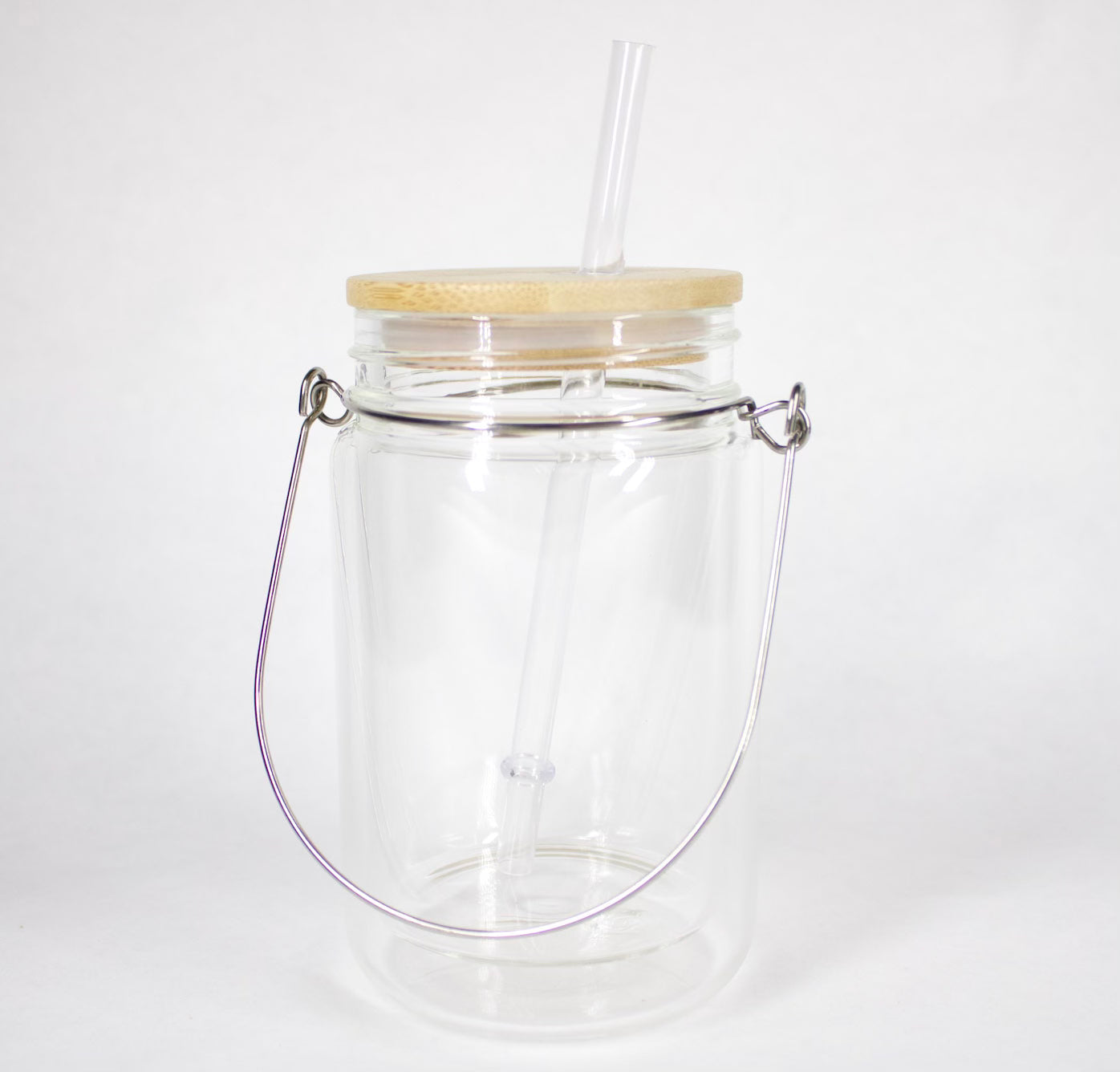 11oz Snow Globe Sublimation Clear Glass Solar Mason Jar Tumbler